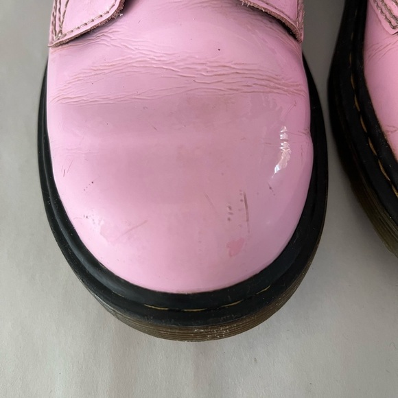 Dr. Martens 1460 Boot - Kids Size 2 Pink Patent Leather Lace Up Zipper Up - Picture 5 of 11